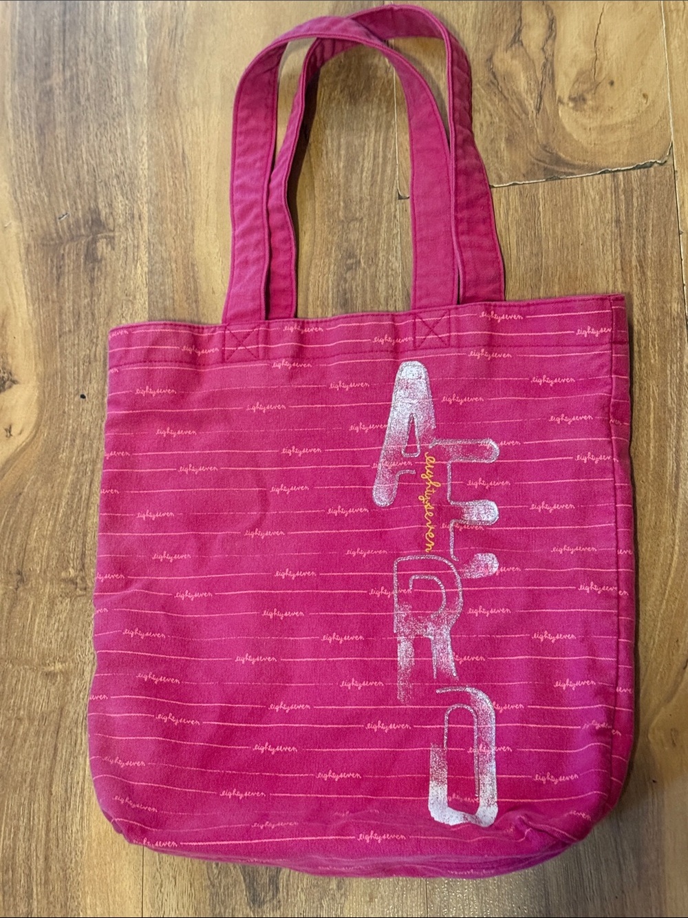 Aeropostale Pink Canvas Tote with Vertical Logo